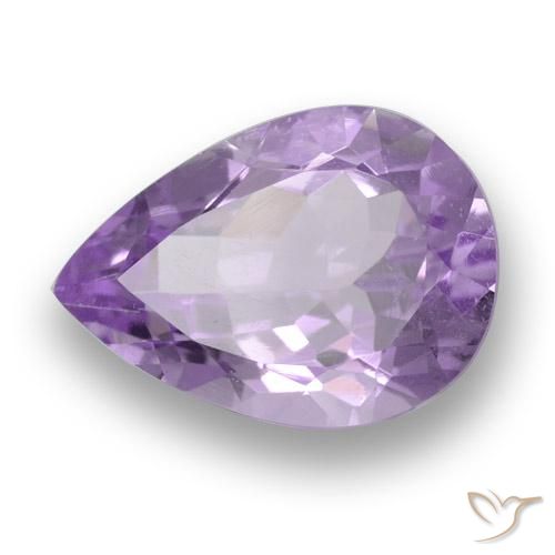 Améthyste Violet rose moyen naturelle En forme de poire, 3.38 ct, VS