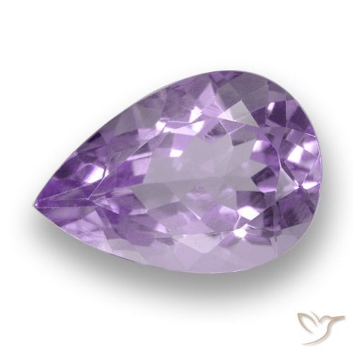 Améthyste Violet rose moyen naturelle En forme de poire, 3.52 ct, VVS