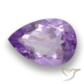 Améthyste Violet moyen naturelle En forme de poire, 3.14 ct, VS