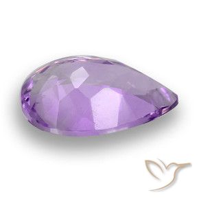 Améthyste Violet moyen naturelle En forme de poire, 3.14 ct, VS
