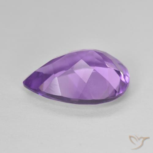 Améthyste Pourpre violacé moyen naturelle En forme de poire, 4.58 ct, VVS