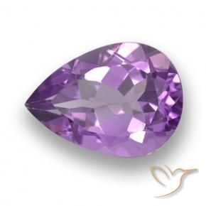 Améthyste Violet moyen-foncé naturelle En forme de poire, 4.64 ct, VVS