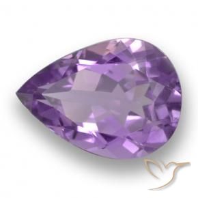 Améthyste Violet Rosâtre naturelle En forme de poire, 4.40 ct, VS
