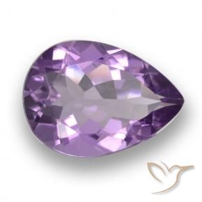 Améthyste Rose violet moyen naturelle En forme de poire, 3.91 ct, VVS-VS