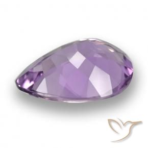 Améthyste Rose violet moyen naturelle En forme de poire, 3.91 ct, VVS-VS