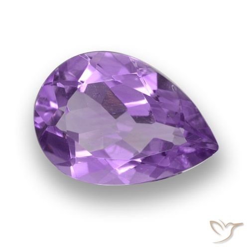Améthyste Violet intense naturelle En forme de poire, 4.11 ct, VVS-VS