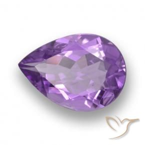 Améthyste Violet intense naturelle En forme de poire, 4.11 ct, VVS-VS