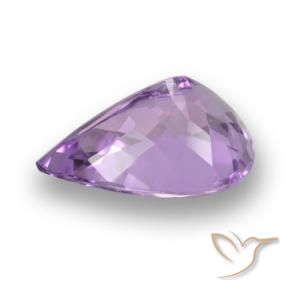 Améthyste Violet Rosâtre naturelle En forme de poire, 4.24 ct, VVS