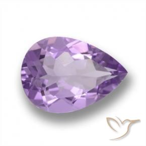 Améthyste Violet moyen naturelle En forme de poire, 4.07 ct, VVS