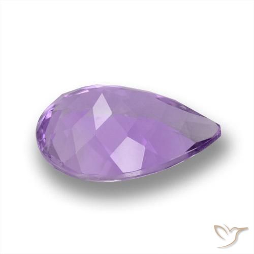 Améthyste Violet moyen naturelle En forme de poire, 4.18 ct, VVS