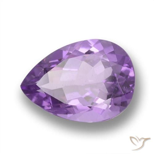 Améthyste Violet moyen naturelle En forme de poire, 4.87 ct, VVS