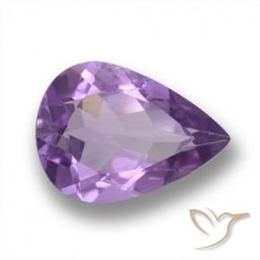 Améthyste Violet foncé naturelle En forme de poire, 3.98 ct, VVS-VS