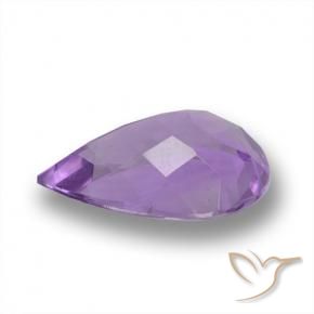 Améthyste Violet foncé naturelle En forme de poire, 3.98 ct, VVS-VS