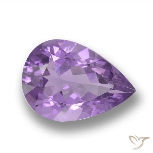 4.33ct Naturel Violet moyen Améthyste, En forme de poire, VVS