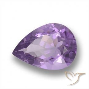 Améthyste Violet moyen naturelle En forme de poire, 4.33 ct, VVS