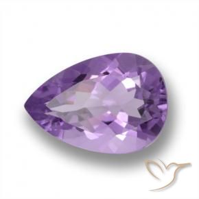 Améthyste Violet moyen naturelle En forme de poire, 4.31 ct, VVS-VS