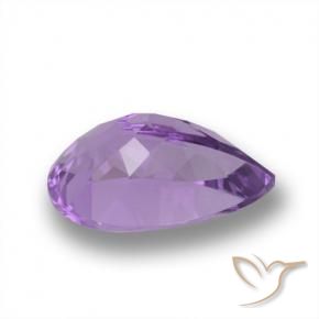 Améthyste Violet moyen naturelle En forme de poire, 4.31 ct, VVS-VS