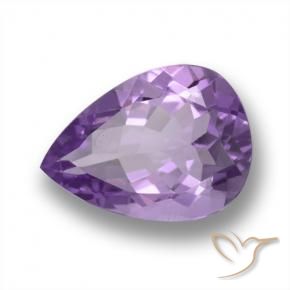 Améthyste Violet moyen naturelle En forme de poire, 4.43 ct, VVS
