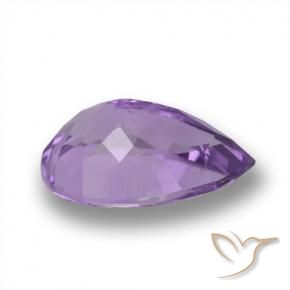 Améthyste Violet moyen naturelle En forme de poire, 4.43 ct, VVS