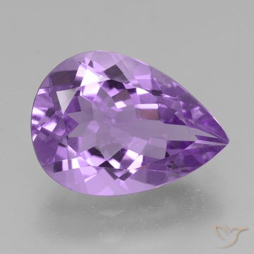 4.40ct Naturel Violet violacé Améthyste, En forme de poire, VVS