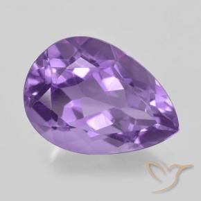 Améthyste Pourpre violacé moyen naturelle En forme de poire, 5.28 ct, VVS