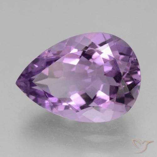 Améthyste Violet violacé naturelle En forme de poire, 4.77 ct, VVS