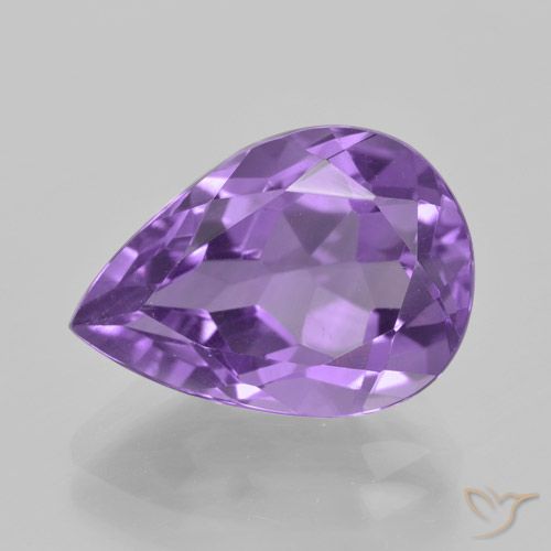 5.03ct Naturel Violet violacé Améthyste, En forme de poire, VVS