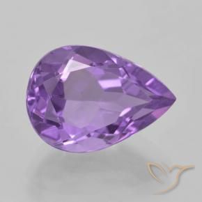 Améthyste Violet violacé naturelle En forme de poire, 5.03 ct, VVS