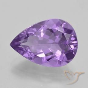 Améthyste Violet moyen naturelle En forme de poire, 4.44 ct, VVS