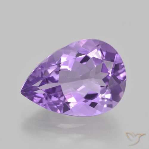 4.48ct Naturel Violet moyen Améthyste, En forme de poire, VVS