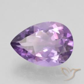 Améthyste Violet moyen naturelle En forme de poire, 4.65 ct, VVS