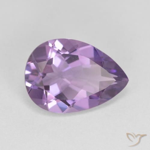 4.35ct Naturel Violet moyen Améthyste, En forme de poire, VVS