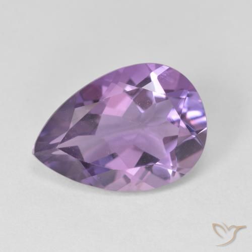 Améthyste Violet moyen naturelle En forme de poire, 4.35 ct, VVS