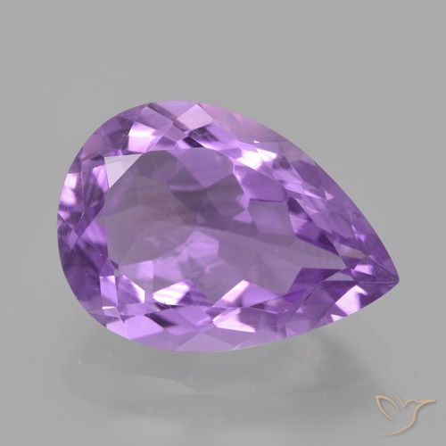 4.43ct Naturel Violet moyen Améthyste, En forme de poire, VVS-VS