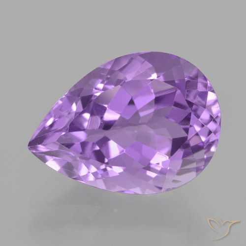 5.69ct Naturel Violet Rosâtre Améthyste, En forme de poire, VVS