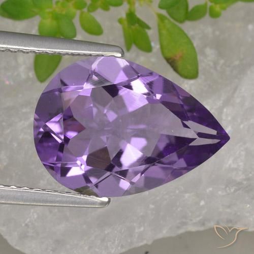 3.89ct Naturel Violet foncé Améthyste, En forme de poire, VS