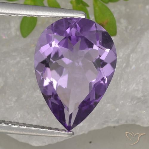 Améthyste Violet foncé naturelle En forme de poire, 3.89 ct, VS