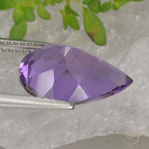 Améthyste Violet foncé naturelle En forme de poire, 3.89 ct, VS