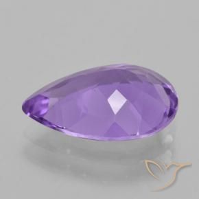 Améthyste Violet moyen naturelle En forme de poire, 3.92 ct, VVS-VS