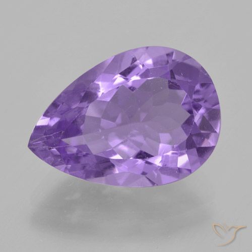 4.49ct Naturel Violet moyen Améthyste, En forme de poire, VVS-VS