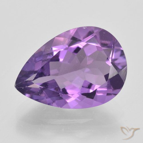 Améthyste Violet intense naturelle En forme de poire, 4.75 ct, VVS