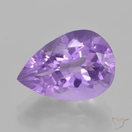 4.93ct Naturel Violet moyen Améthyste, En forme de poire, VVS