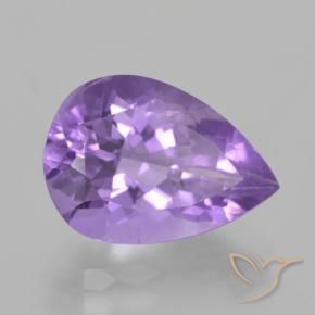 Améthyste Violet moyen naturelle En forme de poire, 4.93 ct, VVS