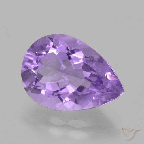 4.66ct Naturel Violet moyen Améthyste, En forme de poire, VVS