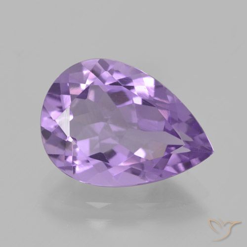 4.34ct Naturel Violet moyen Améthyste, En forme de poire, VVS