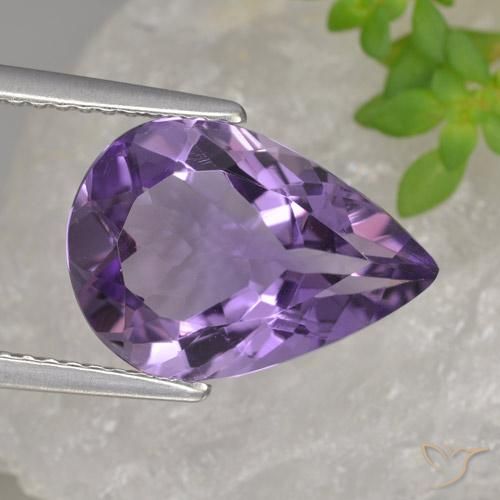 3.89ct Naturel Violet moyen Améthyste, En forme de poire, VVS