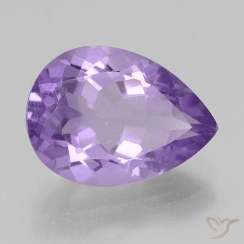 Améthyste Violet iris profond naturelle En forme de poire, 4.80 ct, VVS
