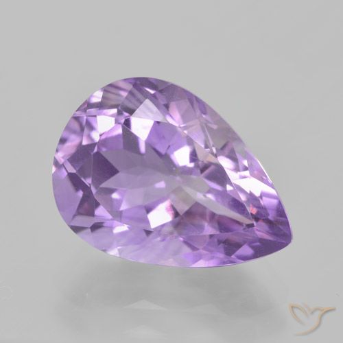 5.01ct Naturel Violet moyen Améthyste, En forme de poire, VVS