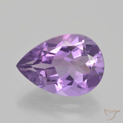 4.56ct Naturel Violet moyen Améthyste, En forme de poire, VVS-VS