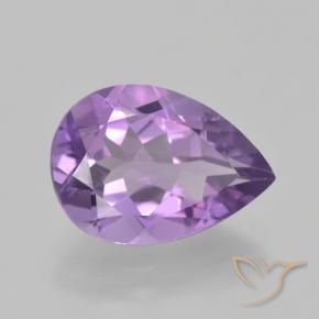 Améthyste Violet moyen naturelle En forme de poire, 4.56 ct, VVS-VS